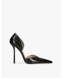 Victoria Beckham - Angle D'Orsay 55 Croc-Embossed Leather Heeled Pumps - Lyst