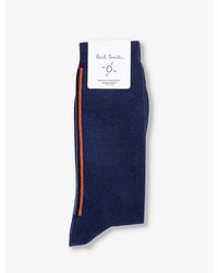 Paul Smith - Artist Stripe-pattern Organic-cotton Blend Sock - Lyst