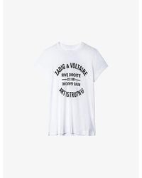Zadig & Voltaire - Branded-Print Short-Sleeved Cotton-Jersey T-Shirt - Lyst