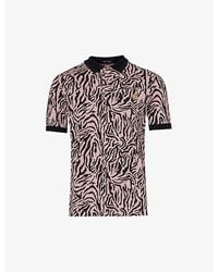 Fred Perry - Zebra-print Logo-embroidered Cotton-piqué Polo Shirt X - Lyst