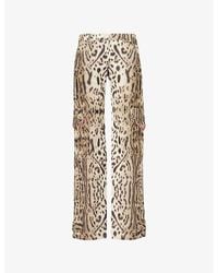 Siedres - Ida Animal-Print Straight-Leg Low-Rise Stretch-Denim Trousers - Lyst