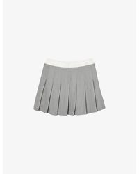 Sandro - Satin-waist High-rise Pleated Woven Mini Skirt - Lyst