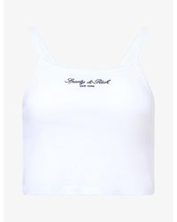 Sporty & Rich - Signature Ny Cropped Cotton Tank Top - Lyst