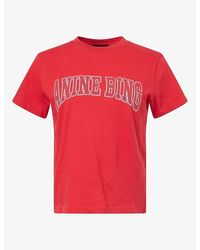 Anine Bing - Shelley Logo-Print Cotton T-Shirt - Lyst