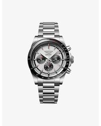 Longines - L3.835.4.72.6 Conquest Chronograph Ceramic Bezel Stainless-Steel Automatic Watch - Lyst