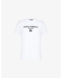 Dolce & Gabbana - Milano Brand-print Cotton-jersey T-shirt - Lyst
