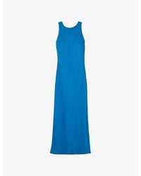 Claudie Pierlot - Open-Back Slim-Fit Satin Maxi Dress - Lyst
