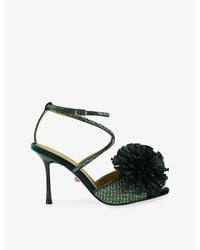 Kurt Geiger - Pom Heeled Woven Sandals - Lyst