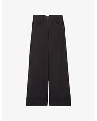 Claudie Pierlot - Wide-Leg High-Rise Cotton Trousers - Lyst