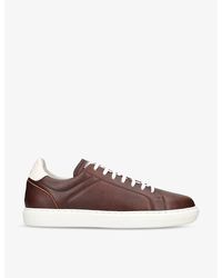 Brunello Cucinelli - Contrast-trim Leather Low-top Trainers - Lyst