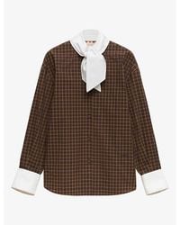 Marni - Neck-Tie Checked Cotton-Poplin Shirt - Lyst