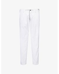 Eleventy - Drawstring Tapered-Leg Stretch-Cotton And Cashmere Trousers - Lyst