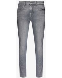 7 For All Mankind - Slimmy Tapered Slim-fit Tapered Stretch-denim Jeans - Lyst