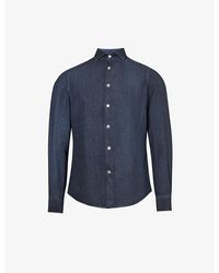 Eleventy - Spread-collar Regular-fit Linen Shirt X - Lyst