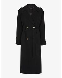 Whistles - Riley Belted Woven Trench Coat - Lyst