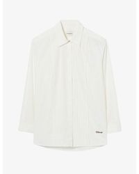 Claudie Pierlot - Brand-Embroidered Long-Sleeved Cotton-Poplin Shirt - Lyst