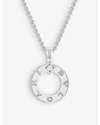 BVLGARI - 18Ct- And 0.09Ct Brilliant-Cut Diamond Pendant Necklace - Lyst