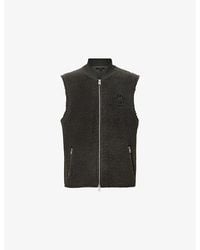 AllSaints - Otis Ribbed-Collar Sherpa Gilet - Lyst