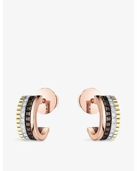 Boucheron - Quatre Classique Mini 18Ct- - - Pvd And 0.12 Diamond Hoop Earrings - Lyst