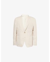 Hackett - Notch-Lapel Single-Breasted Cotton-And-Linen Blazer - Lyst