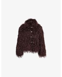 Peachy Den - Patti Folding-Collar Faux-Fur Coat - Lyst