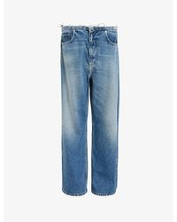 AllSaints - Mid Blake Fray Wide-Leg Mid-Rise Denim Jeans - Lyst