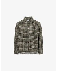 BOUND - Yosemite Checked Wool Blend Overshirt - Lyst