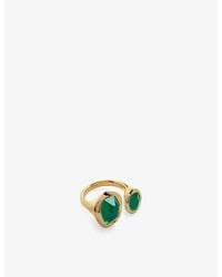 Monica Vinader - Odyssey 18Ct Vermeil-Plated 925 Sterling And Onyx Open Ring - Lyst