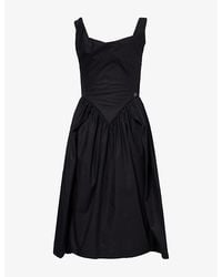 Vivienne Westwood - Sunday Draped Cotton-Poplin Midi Dress - Lyst