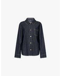 Max Mara - Contrast-Stitch-Wash Denim Shirt - Lyst