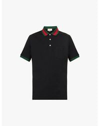 Gucci - Web Collar Polo Shirt - Lyst
