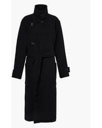 Lemaire - Spread-collar Detachable-belt Relaxed-fit Wool Coat - Lyst