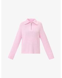 Sweaty Betty - Funnel-Neck Half-Zip Ribbed Wool-Blend Jumper - Lyst