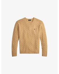 Polo Ralph Lauren - Crewneck Cable-Knit Wool And Cashmere Jumper - Lyst