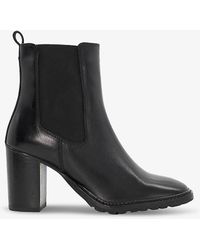 Dune - Petition Square-toe Heeled Leather Ankle Boots - Lyst