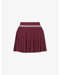 Sporty & Rich - Abigail Signature-Logo Woven Mini Skirt - Lyst