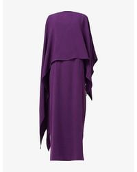 eem - Cape-Overlay Relaxed-Fit Woven Maxi Dress - Lyst