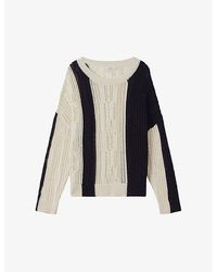 Reiss - Terry Colour-block Knitted Jumper - Lyst