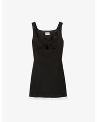 Claudie Pierlot - Bow-Detail Pleated-Hem Woven Mini Dress - Lyst