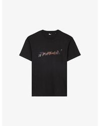 The Kooples - Branded Short-Sleeved Cotton-Jersey T-Shirt - Lyst