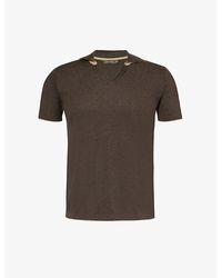 Oscar Jacobson - Svante V-neck Cotton Polo Shirt - Lyst