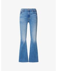 Mother - The Weekender Fray Flared Stretch-Denim Blend Jeans - Lyst