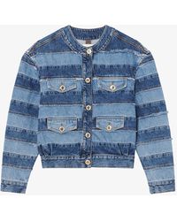 Sandro Kevin Studded Denim Jacket in 