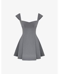 House Of Cb - Cheri Flared-Skirt Stretch-Woven Mini Dress - Lyst