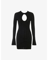 House Of Cb - Aziza Long-Sleeve Fine-Knit Mini Dress Xs (A-C Cup) - Lyst