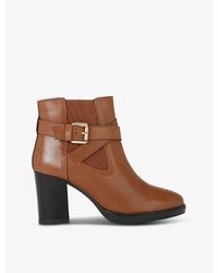 KG by Kurt Geiger - Sage Buckle-Strap Leather Heeled Ankle Boots - Lyst