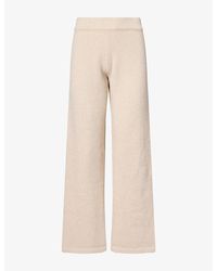 ADANOLA - Logo-Embroidered Wide-Leg Knitted Jogging Bottoms - Lyst