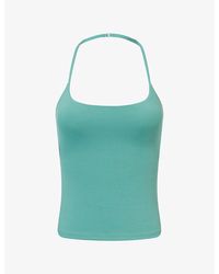 ADANOLA - Ultimate Halterneck Cross-Back Tank Top - Lyst