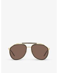 Dolce & Gabbana - Dg2277 Pilot-frame Metal Sunglasses - Lyst