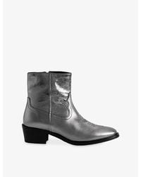 Zadig & Voltaire - Tex Low Vintage Leather Ankle Boots - Lyst